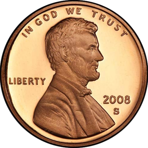 A 2008 penny.